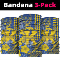Hawaii Kaiser High School Neck Gaiter Tribal Tattoo With Hibiscus Flowers LT05 package One Size: 25*50cm Blue - Polynesian Pride