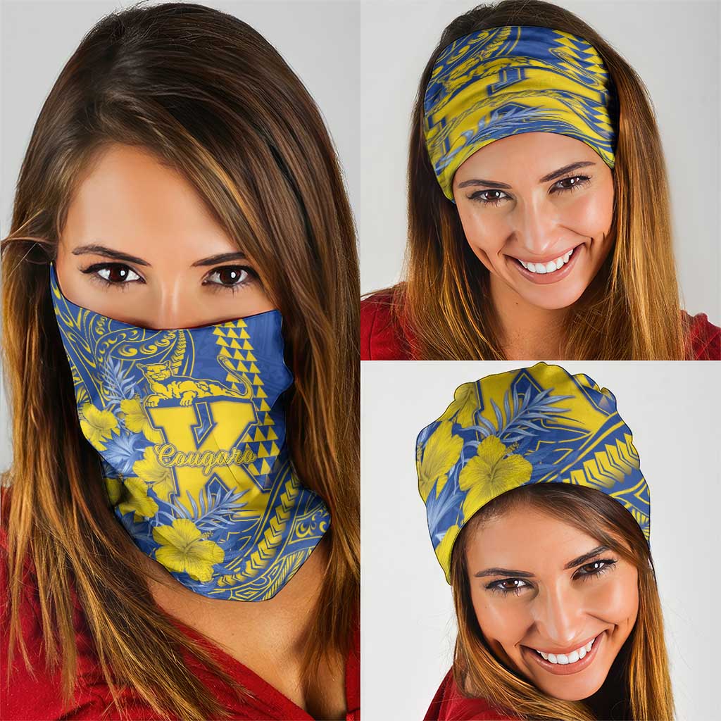 Hawaii Kaiser High School Neck Gaiter Tribal Tattoo With Hibiscus Flowers LT05 - Polynesian Pride