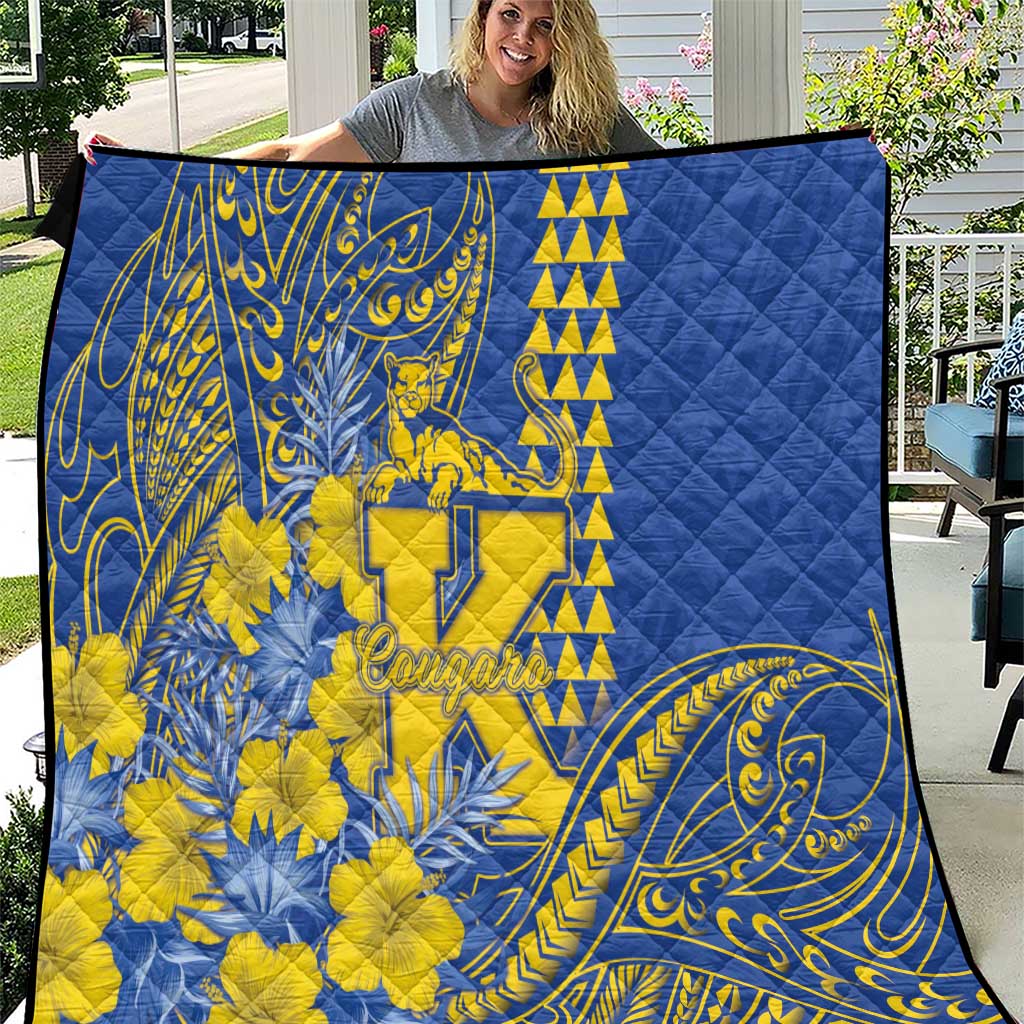 Hawaii Kaiser High School Quilt Tribal Tattoo With Hibiscus Flowers