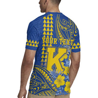 Personalised Hawaii Kaiser High School Rugby Jersey Tribal Tattoo With Hibiscus Flowers