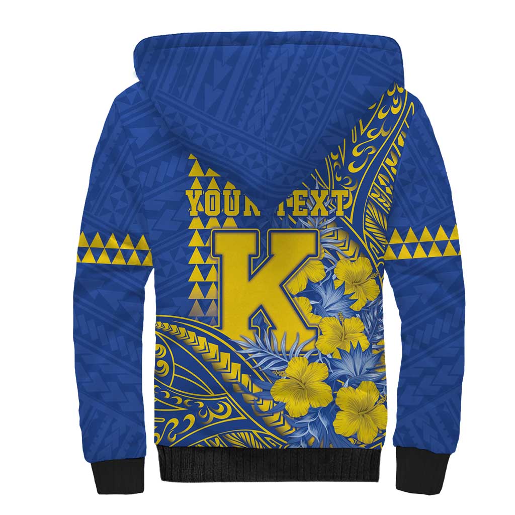 Personalised Hawaii Kaiser High School Sherpa Hoodie Tribal Tattoo With Hibiscus Flowers LT05 - Polynesian Pride