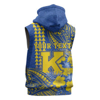 Personalised Hawaii Kaiser High School Sleeveless Hoodie Tribal Tattoo With Hibiscus Flowers LT05 - Polynesian Pride