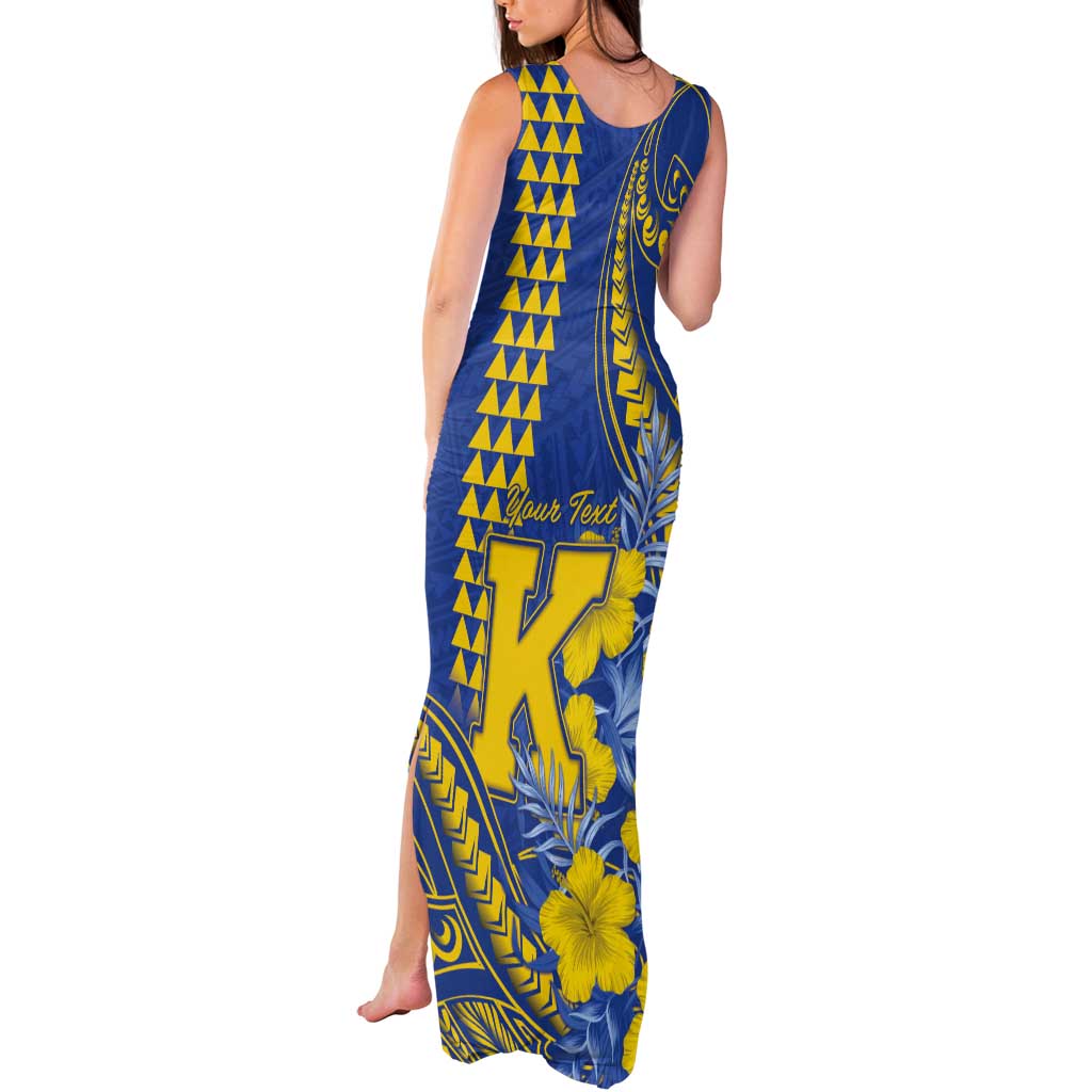 Personalised Hawaii Kaiser High School Tank Maxi Dress Tribal Tattoo With Hibiscus Flowers LT05 - Polynesian Pride
