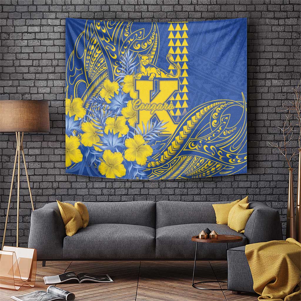 Hawaii Kaiser High School Tapestry Tribal Tattoo With Hibiscus Flowers