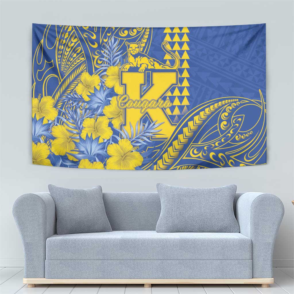 Hawaii Kaiser High School Tapestry Tribal Tattoo With Hibiscus Flowers