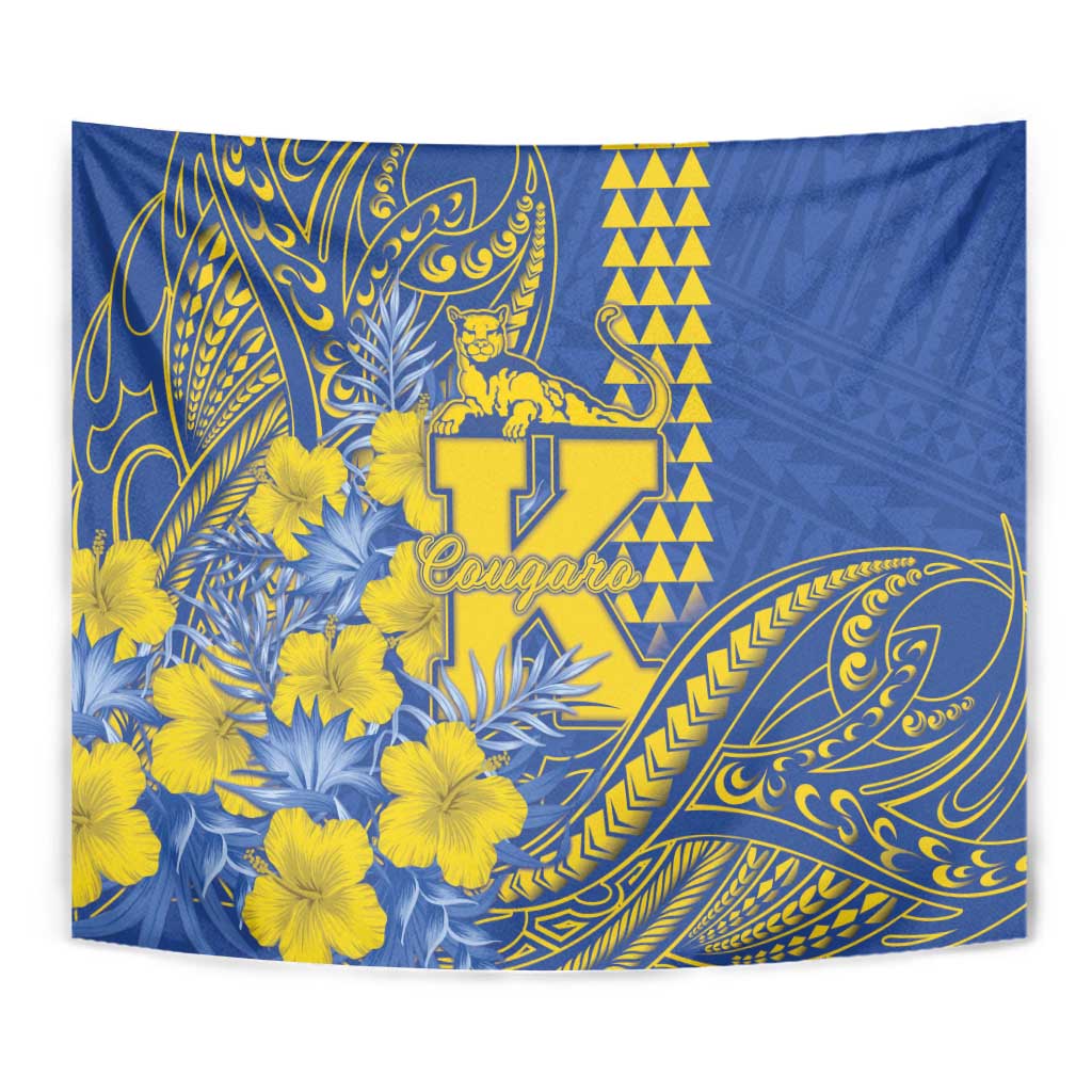 Hawaii Kaiser High School Tapestry Tribal Tattoo With Hibiscus Flowers