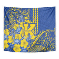 Hawaii Kaiser High School Tapestry Tribal Tattoo With Hibiscus Flowers