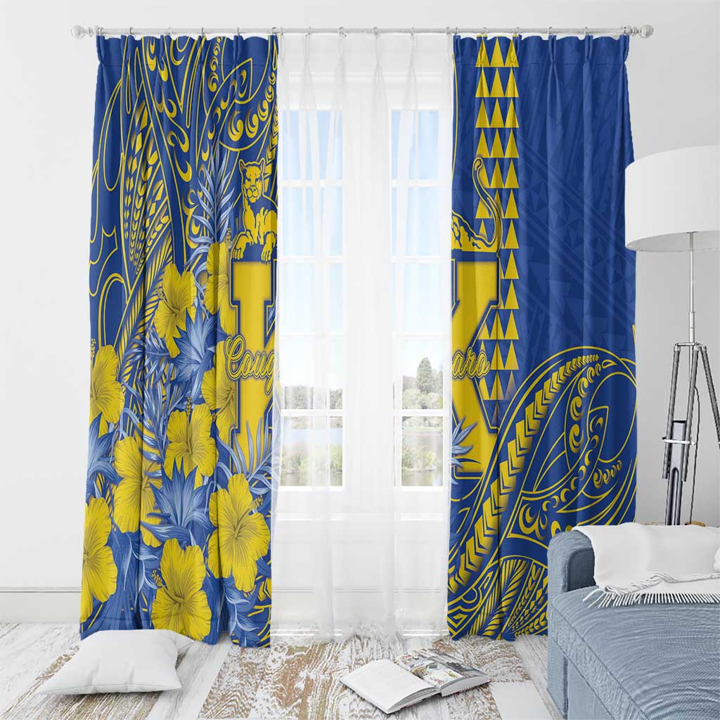 Hawaii Kaiser High School Window Curtain Tribal Tattoo With Hibiscus Flowers