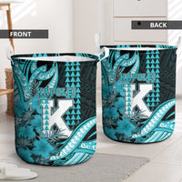 Hawaii Kapolei High School Laundry Basket Tribal Tattoo With Hibiscus Flowers