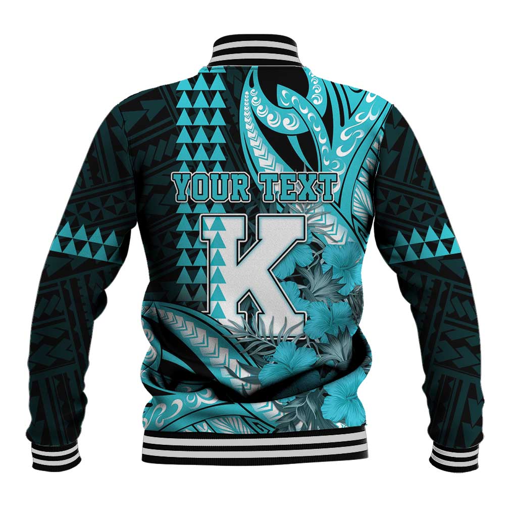 Personalised Hawaii Kapolei High School Baseball Jacket Tribal Tattoo With Hibiscus Flowers LT05 - Polynesian Pride