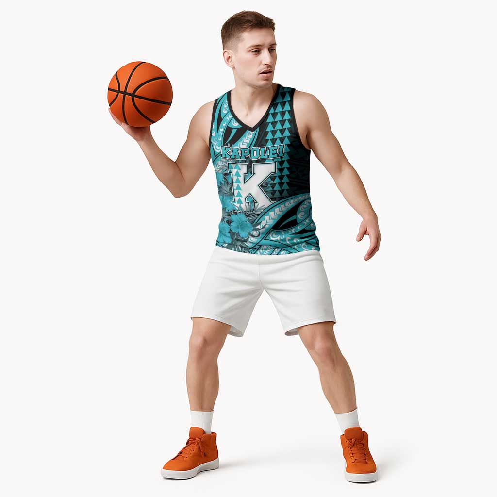 Personalised Hawaii Kapolei High School Basketball Jersey Tribal Tattoo With Hibiscus Flowers LT05 - Polynesian Pride