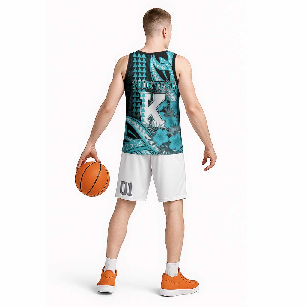 Personalised Hawaii Kapolei High School Basketball Jersey Tribal Tattoo With Hibiscus Flowers LT05 - Polynesian Pride
