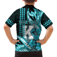 Personalised Hawaii Kapolei High School Family Matching Long Sleeve Bodycon Dress and Hawaiian Shirt Tribal Tattoo With Hibiscus Flowers LT05 - Polynesian Pride