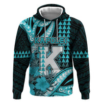 Personalised Hawaii Kapolei High School Hoodie Tribal Tattoo With Hibiscus Flowers LT05 Pullover Hoodie Dark Teal - Polynesian Pride
