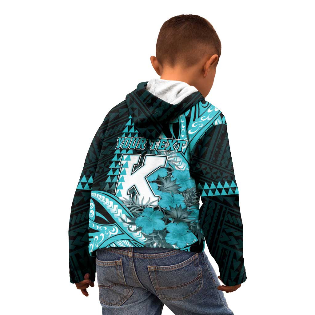 Personalised Hawaii Kapolei High School Kid Hoodie Tribal Tattoo With Hibiscus Flowers LT05 - Polynesian Pride