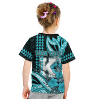 Personalised Hawaii Kapolei High School Kid T Shirt Tribal Tattoo With Hibiscus Flowers LT05 - Polynesian Pride