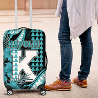 Hawaii Kapolei High School Luggage Cover Tribal Tattoo With Hibiscus Flowers LT05 Dark Teal - Polynesian Pride