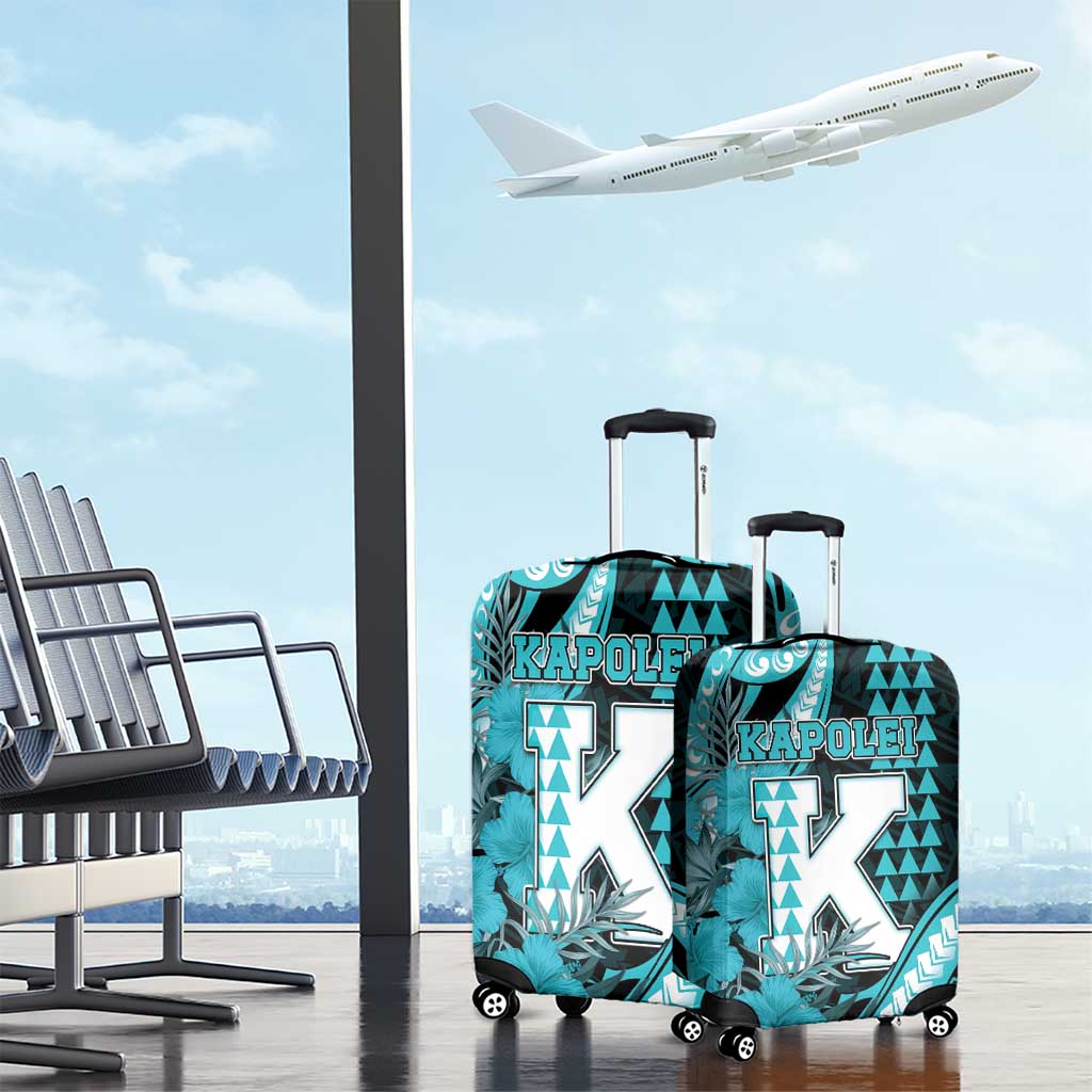 Hawaii Kapolei High School Luggage Cover Tribal Tattoo With Hibiscus Flowers LT05 - Polynesian Pride