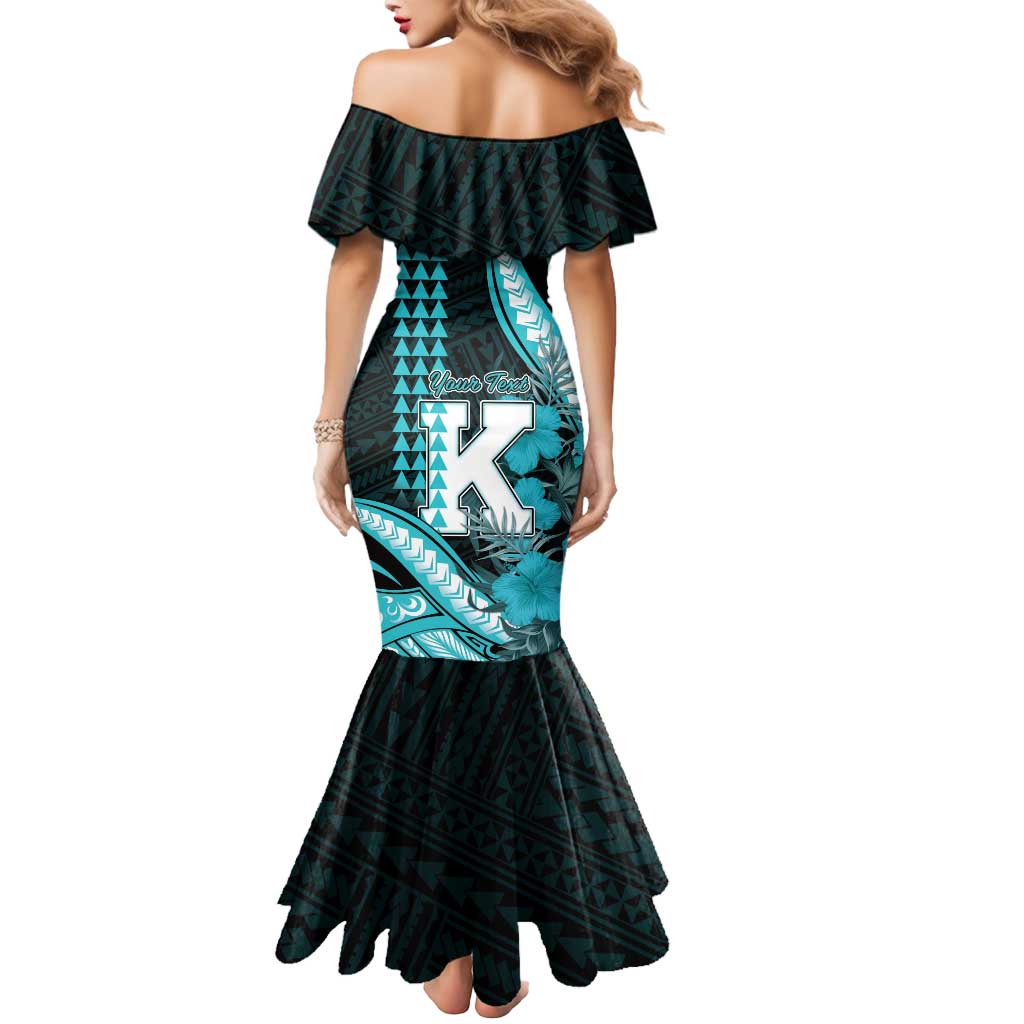 Personalised Hawaii Kapolei High School Mermaid Dress Tribal Tattoo With Hibiscus Flowers LT05 - Polynesian Pride