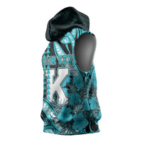Personalised Hawaii Kapolei High School Sleeveless Hoodie Tribal Tattoo With Hibiscus Flowers LT05 - Polynesian Pride