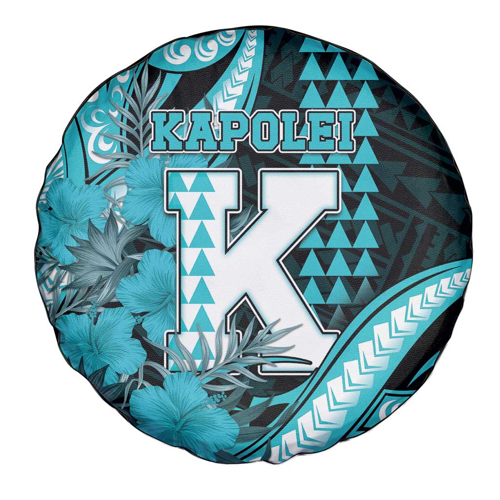 Hawaii Kapolei High School Spare Tire Cover Tribal Tattoo With Hibiscus Flowers LT05 - Polynesian Pride