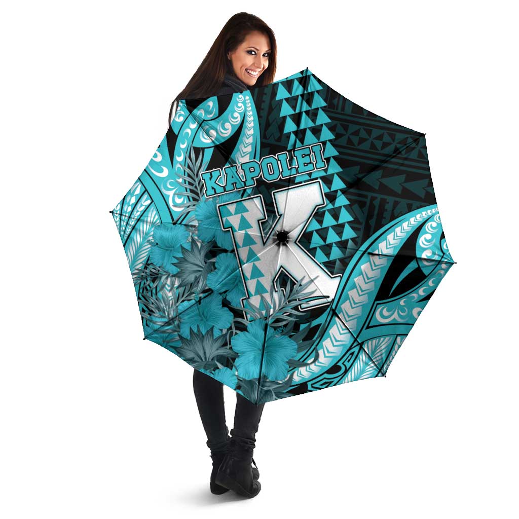 Hawaii Kapolei High School Umbrella Tribal Tattoo With Hibiscus Flowers