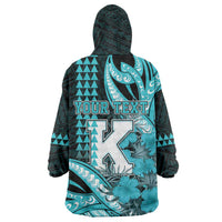 Personalised Hawaii Kapolei High School Wearable Blanket Hoodie Tribal Tattoo With Hibiscus Flowers LT05 - Polynesian Pride