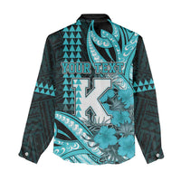 Personalised Hawaii Kapolei High School Women Casual Shirt Tribal Tattoo With Hibiscus Flowers LT05 - Polynesian Pride