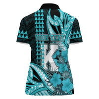 Personalised Hawaii Kapolei High School Women Polo Shirt Tribal Tattoo With Hibiscus Flowers LT05 - Polynesian Pride