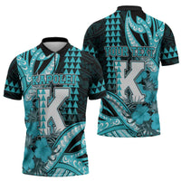 Personalised Hawaii Kapolei High School Zipper Polo Shirt Tribal Tattoo With Hibiscus Flowers LT05 - Polynesian Pride