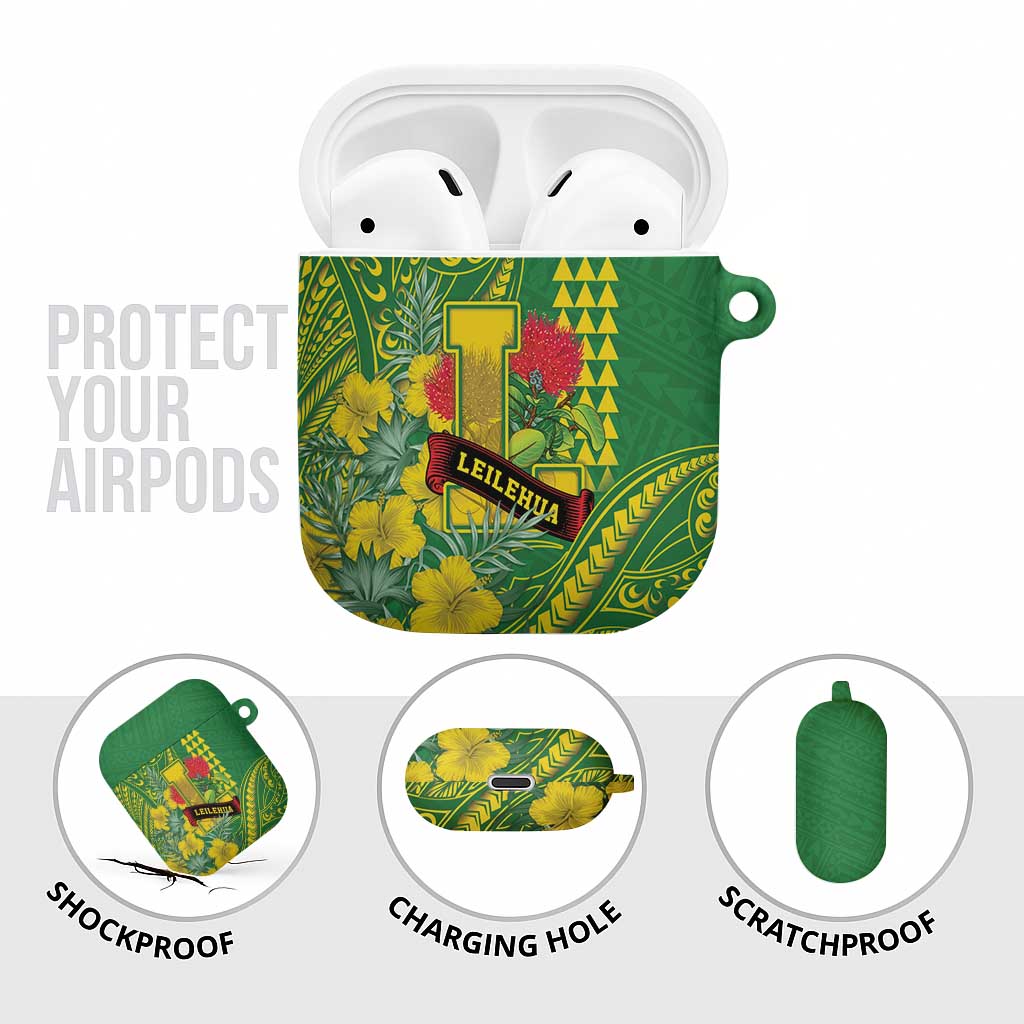 Hawaii Leilehua High School AirPods Case Tribal Tattoo With Hibiscus Flowers LT05 - Polynesian Pride