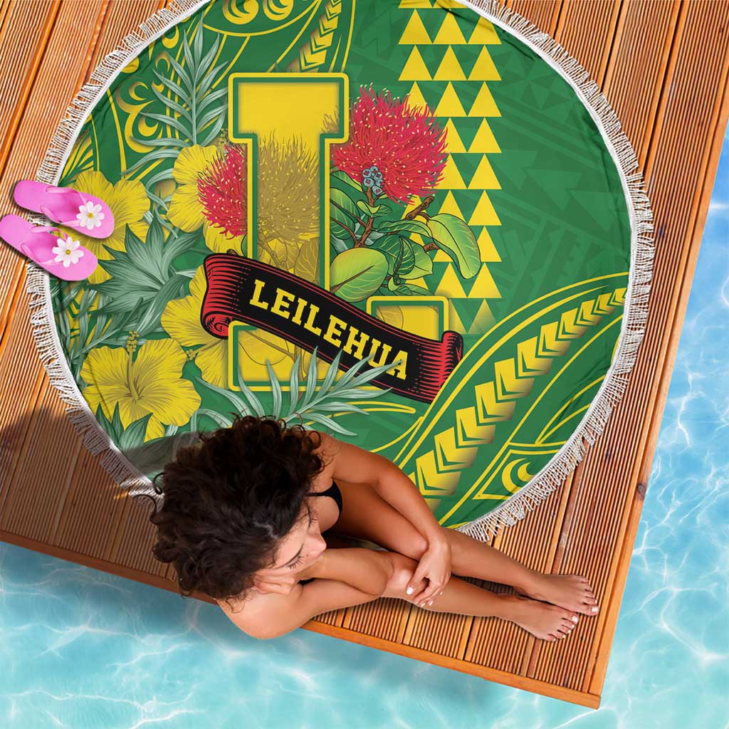 Hawaii Leilehua High School Beach Blanket Tribal Tattoo With Hibiscus Flowers