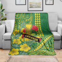 Hawaii Leilehua High School Blanket Tribal Tattoo With Hibiscus Flowers