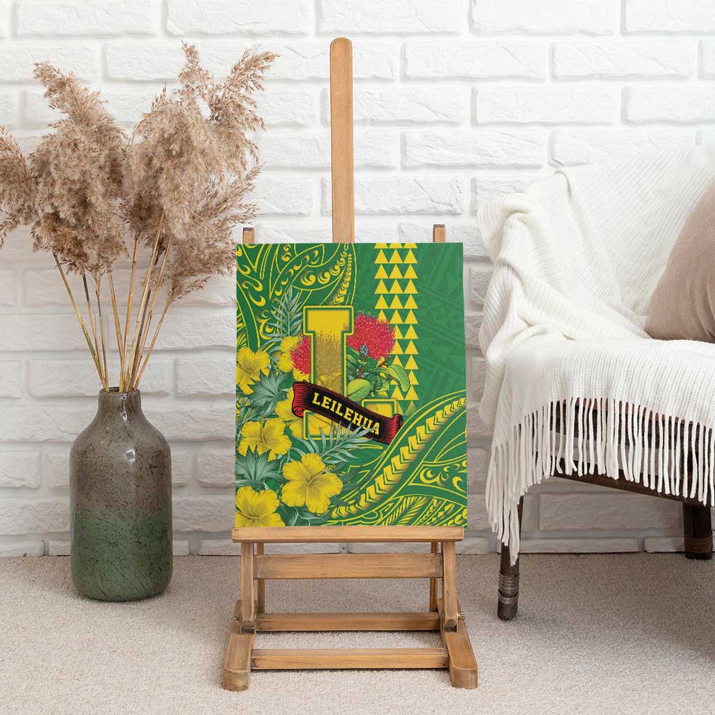 Hawaii Leilehua High School Canvas Wall Art Tribal Tattoo With Hibiscus Flowers