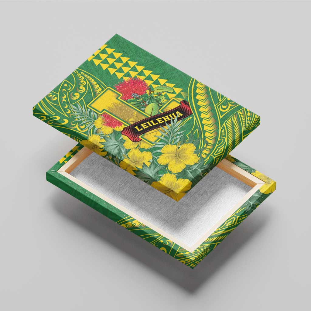 Hawaii Leilehua High School Canvas Wall Art Tribal Tattoo With Hibiscus Flowers