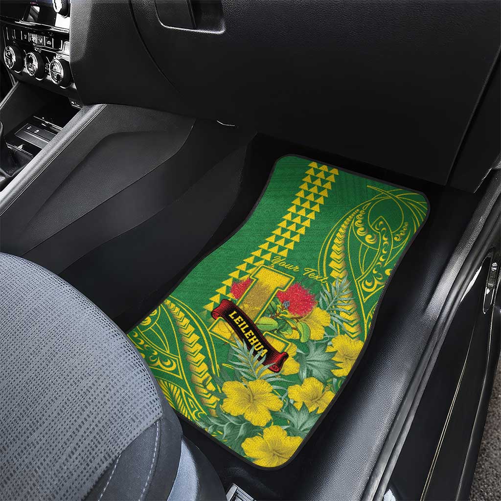 Personalised Hawaii Leilehua High School Car Mats Tribal Tattoo With Hibiscus Flowers LT05 - Polynesian Pride