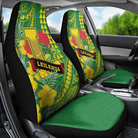 Hawaii Leilehua High School Car Seat Cover Tribal Tattoo With Hibiscus Flowers LT05 - Polynesian Pride