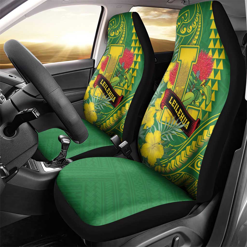 Hawaii Leilehua High School Car Seat Cover Tribal Tattoo With Hibiscus Flowers LT05 - Polynesian Pride