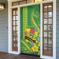 Personalised Hawaii Leilehua High School Door Cover Tribal Tattoo With Hibiscus Flowers LT05 - Polynesian Pride