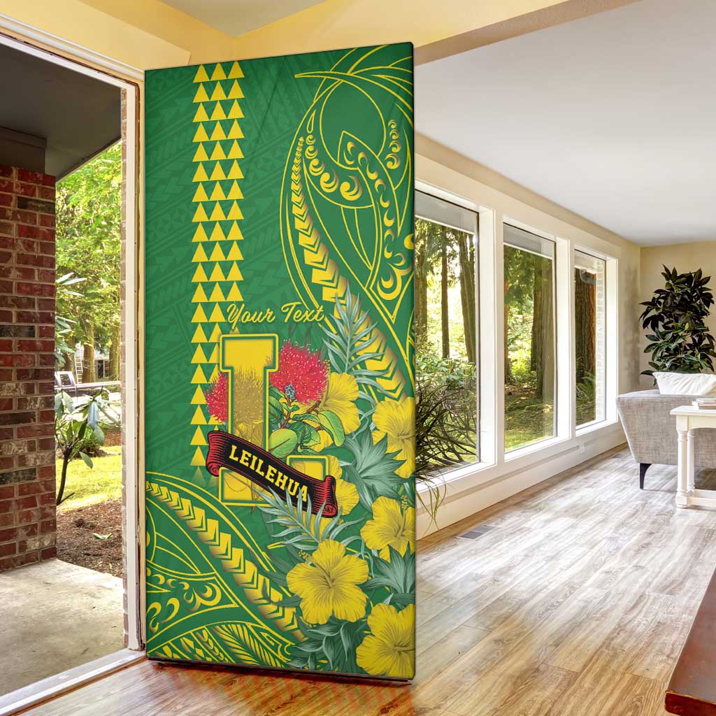 Personalised Hawaii Leilehua High School Door Cover Tribal Tattoo With Hibiscus Flowers LT05 - Polynesian Pride