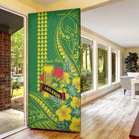 Personalised Hawaii Leilehua High School Door Cover Tribal Tattoo With Hibiscus Flowers LT05 - Polynesian Pride
