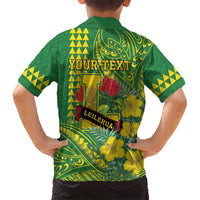 Personalised Hawaii Leilehua High School Family Matching Off Shoulder Maxi Dress and Hawaiian Shirt Tribal Tattoo With Hibiscus Flowers LT05 - Polynesian Pride