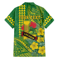 Personalised Hawaii Leilehua High School Family Matching Off Shoulder Maxi Dress and Hawaiian Shirt Tribal Tattoo With Hibiscus Flowers LT05 - Polynesian Pride