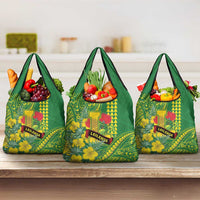 Hawaii Leilehua High School Grocery Bag Tribal Tattoo With Hibiscus Flowers LT05 3-pack One Size Green - Polynesian Pride