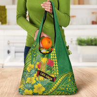 Hawaii Leilehua High School Grocery Bag Tribal Tattoo With Hibiscus Flowers LT05 - Polynesian Pride