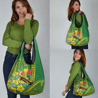 Hawaii Leilehua High School Grocery Bag Tribal Tattoo With Hibiscus Flowers LT05 - Polynesian Pride