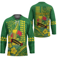 Personalised Hawaii Leilehua High School Hockey Jersey Tribal Tattoo With Hibiscus Flowers LT05 - Polynesian Pride