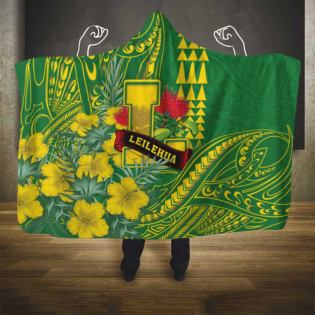 Hawaii Leilehua High School Hooded Blanket Tribal Tattoo With Hibiscus Flowers LT05 - Polynesian Pride