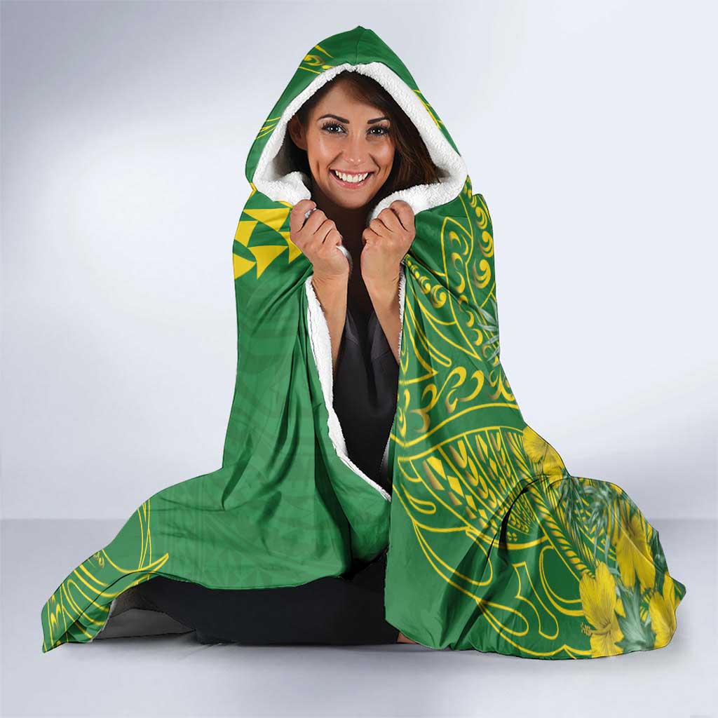 Hawaii Leilehua High School Hooded Blanket Tribal Tattoo With Hibiscus Flowers LT05 - Polynesian Pride
