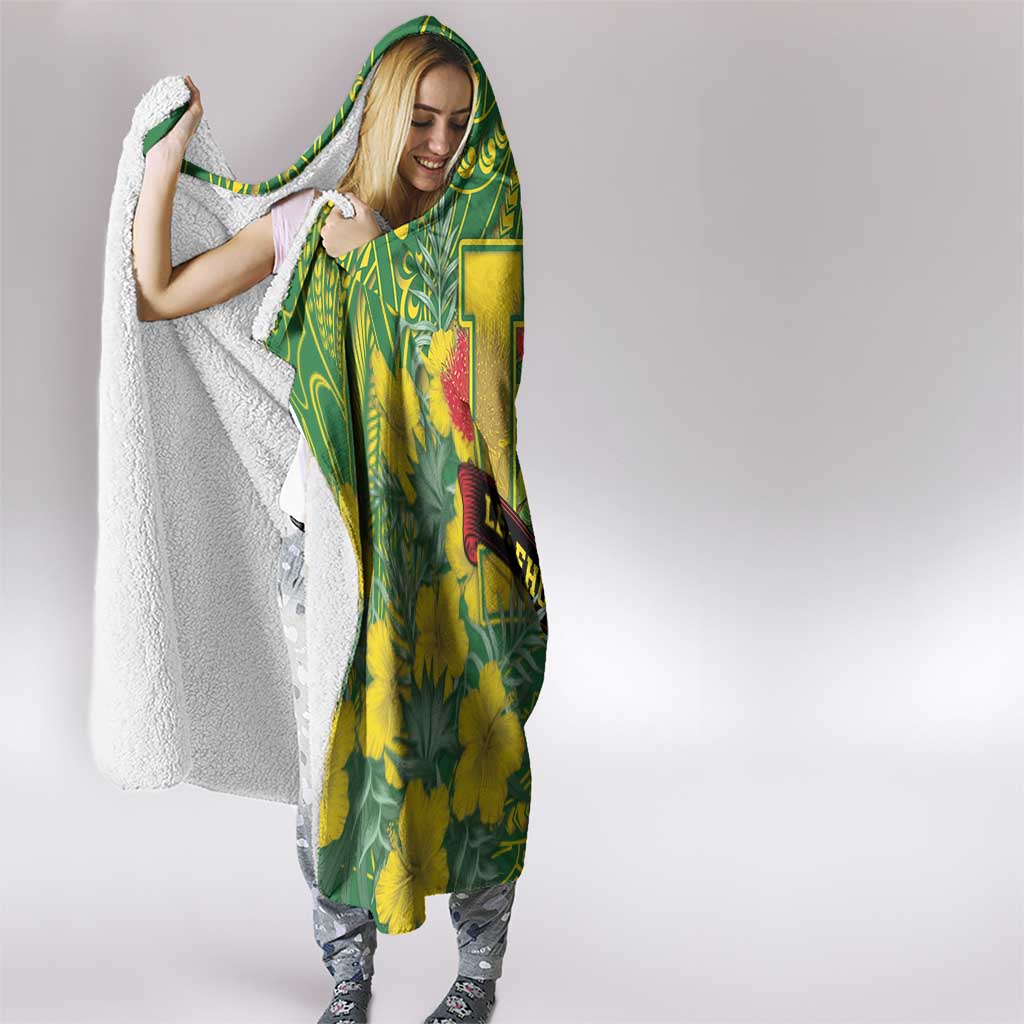Hawaii Leilehua High School Hooded Blanket Tribal Tattoo With Hibiscus Flowers LT05 - Polynesian Pride